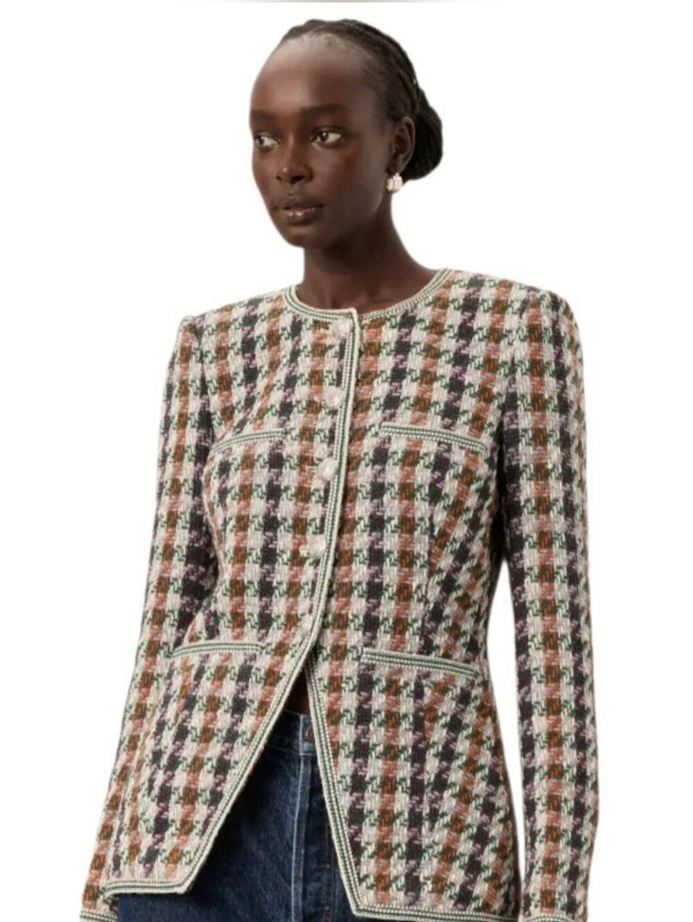 $698 Veronica Beard Alessia Tweed Blazer Jacket